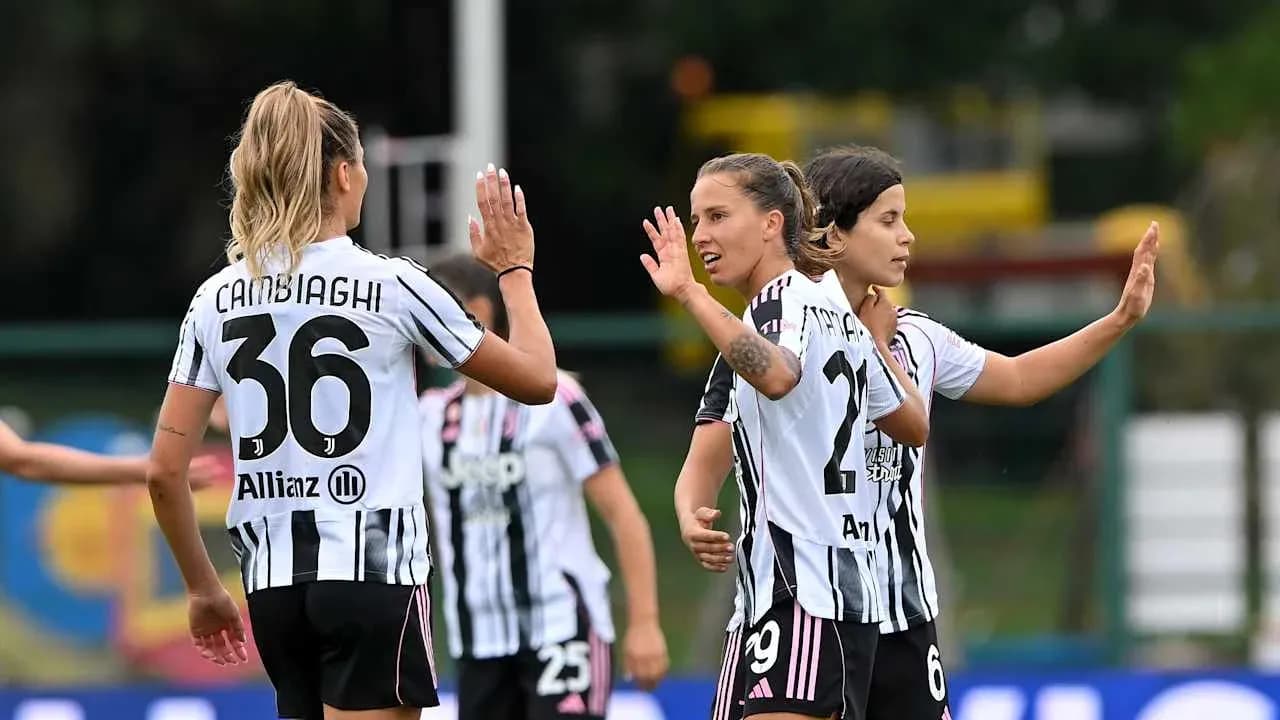Joueuses de la Juventus célébrant un but
