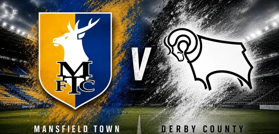 Mansfield Town versus Derby County match graphic