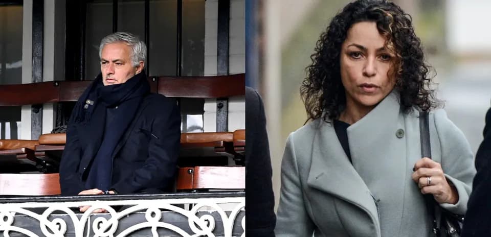 Jose Mourinho et une femme marchant dans la rue