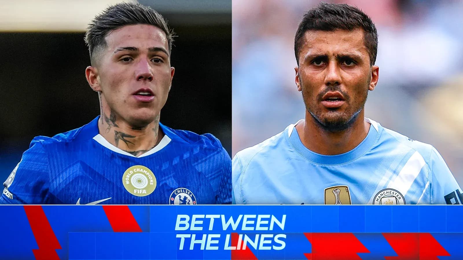 Deux joueurs de football en maillots d'équipe différents