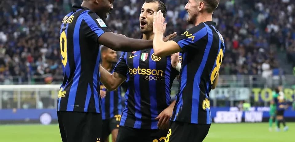 Joueurs de l'Inter célébrant un but