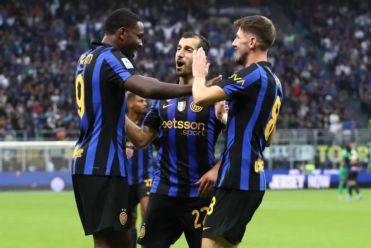 Joueurs de l'Inter célébrant un but