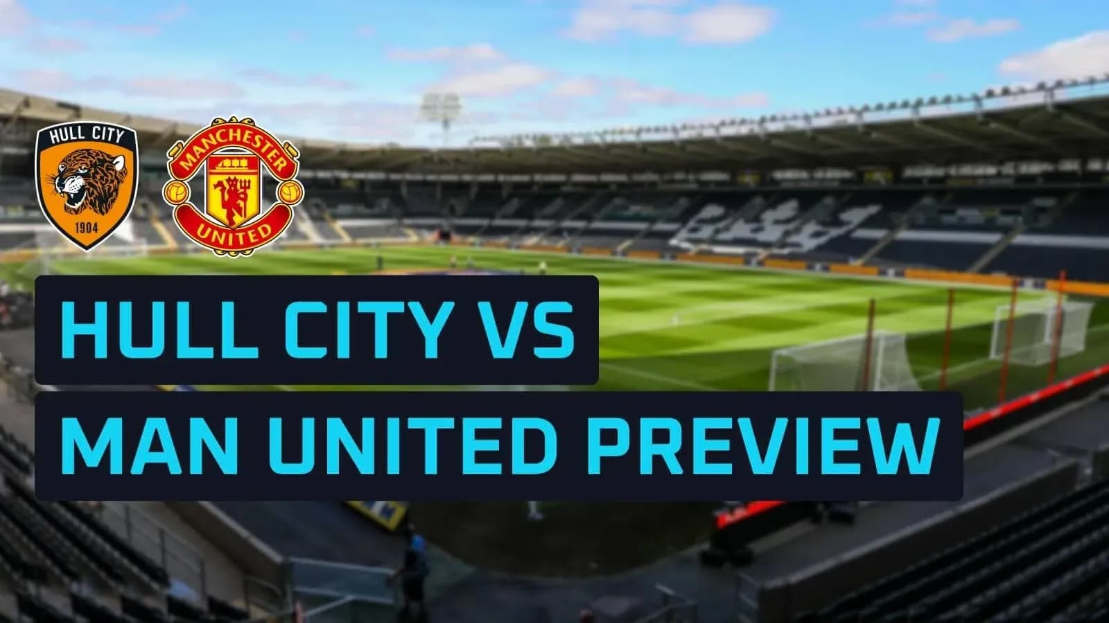 Stade avec logos de Hull City et Manchester United