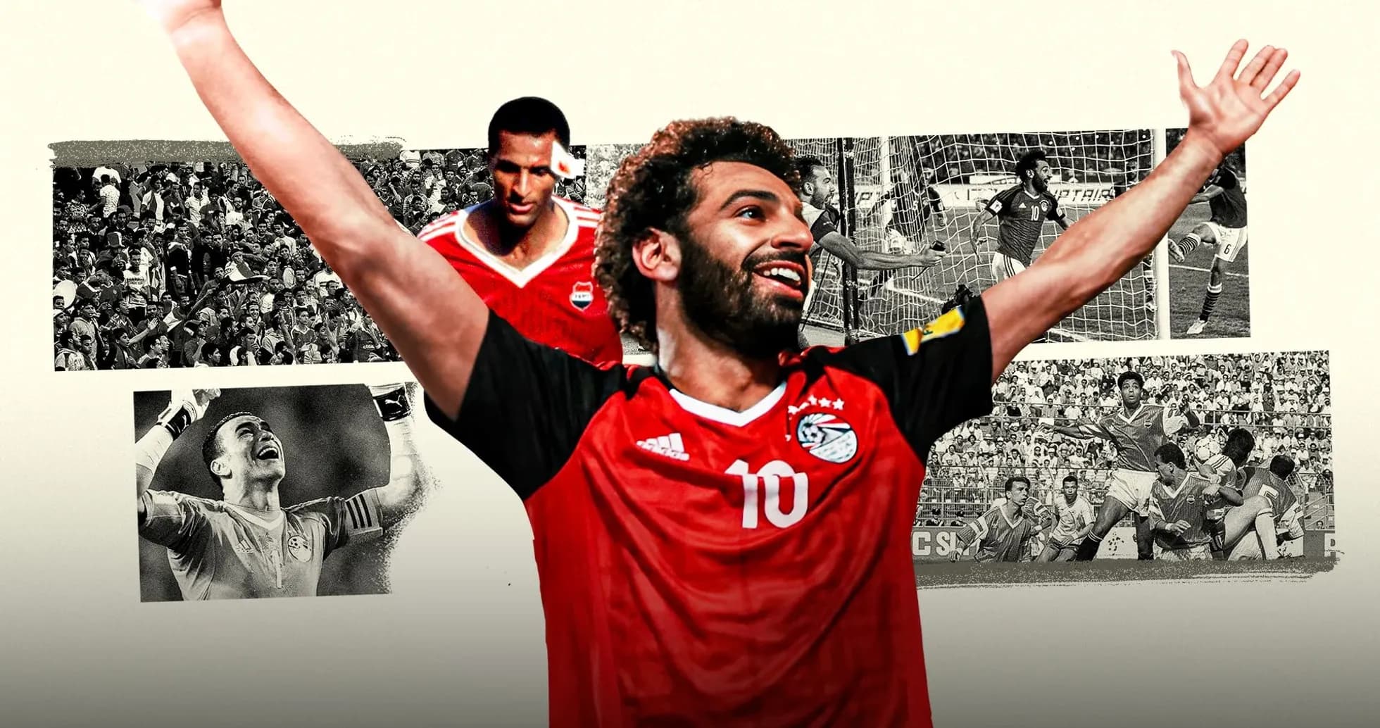 Mohamed Salah celebrating with historical moments of Egypt
