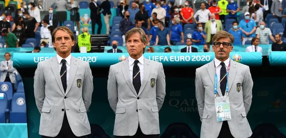 Entraîneurs d'Italie avant un match de l'Euro 2020