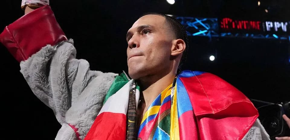 Boxeur levant le poing avec des drapeaux autour