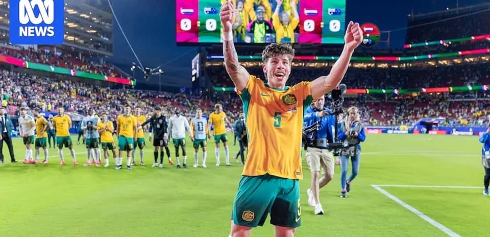 Joueur australien célébrant après le match