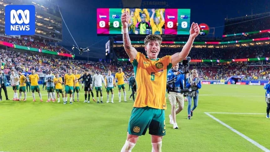 Joueur australien célébrant après le match