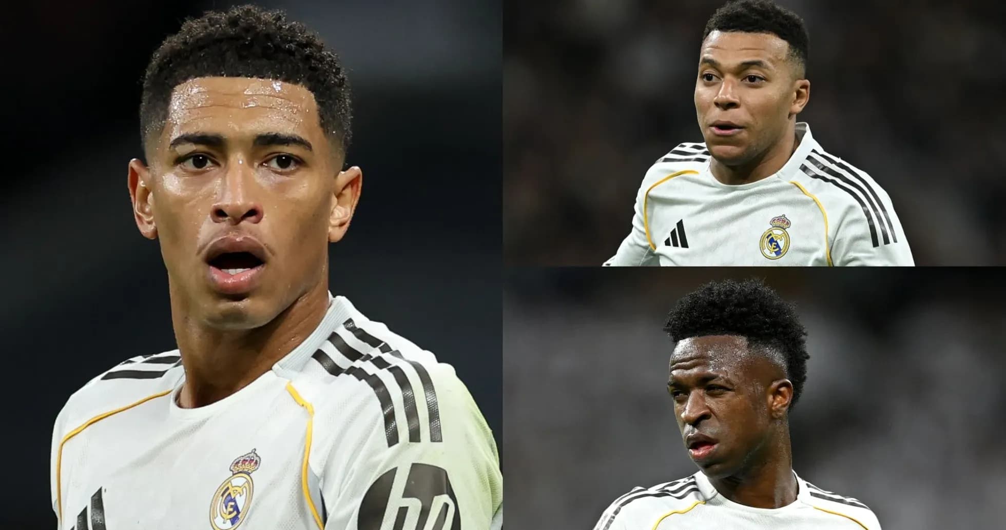 Trois joueurs de Real Madrid en action sur le terrain