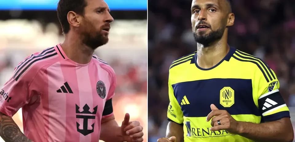 Lionel Messi et joueur de Nashville SC en action