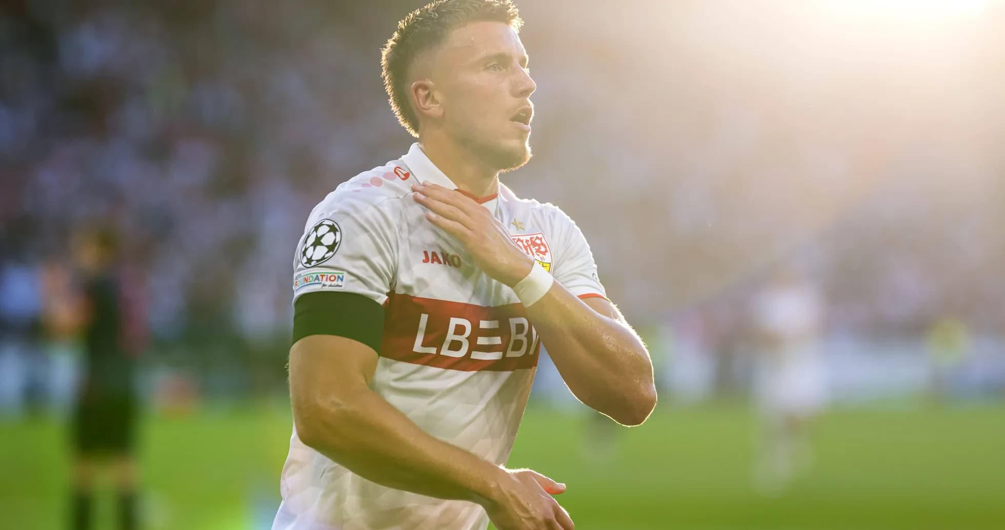 Joueur célébrant un but lors d'un match