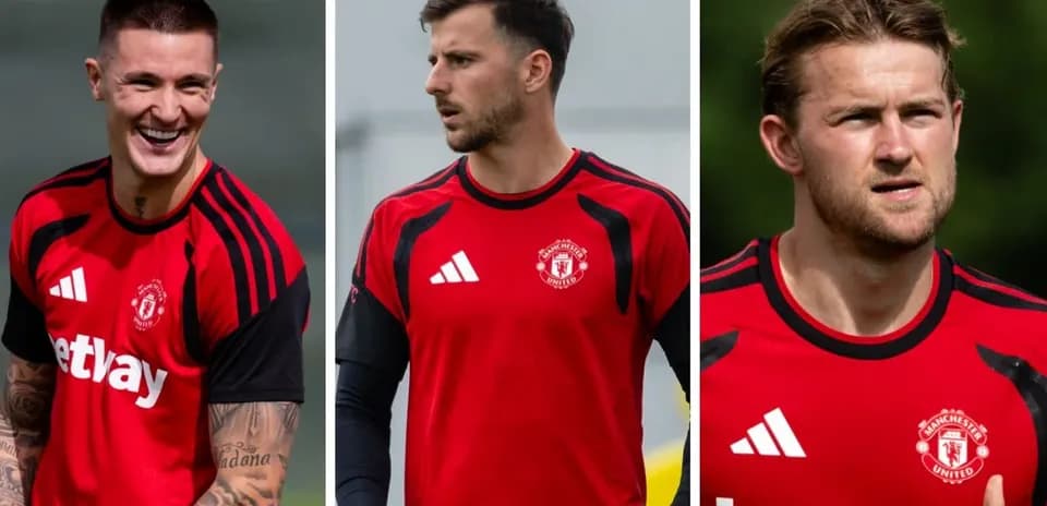 Trois joueurs de Manchester United en entraînement