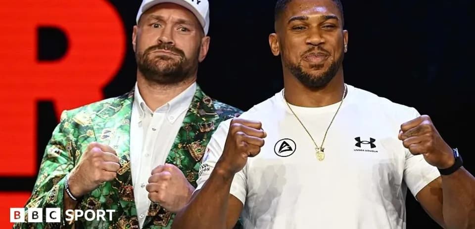 Tyson Fury et Anthony Joshua en conférence de presse