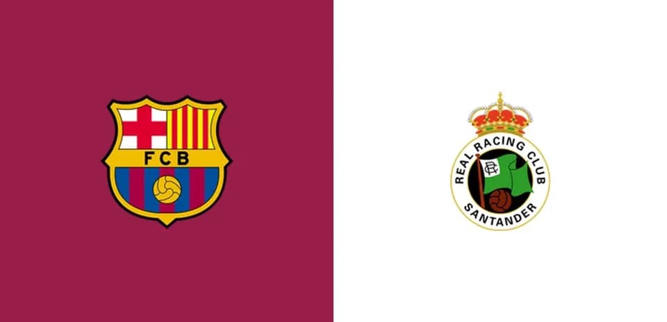Logos de FC Barcelona et Real Racing Club Santander
