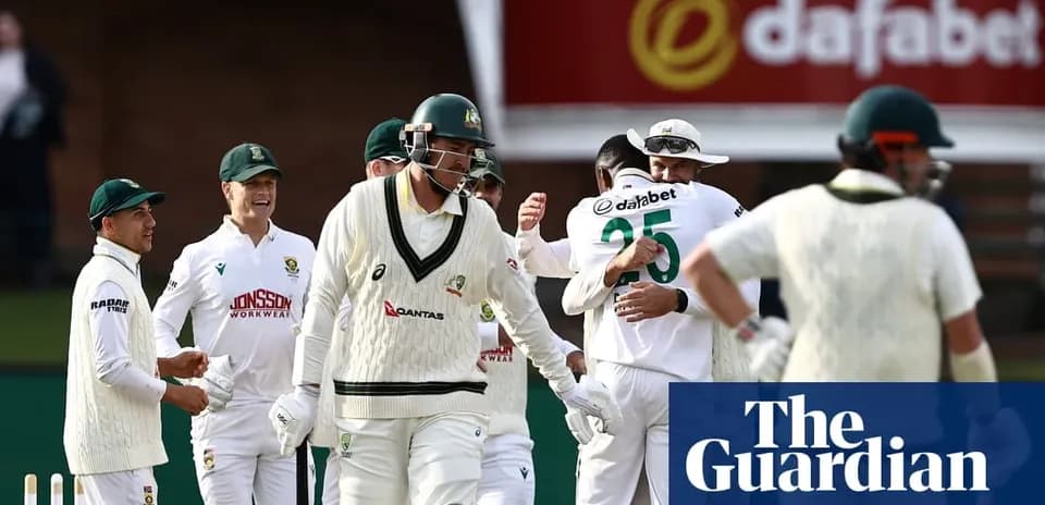 Joueurs sud-africains célébrant un wicket contre l'Australie