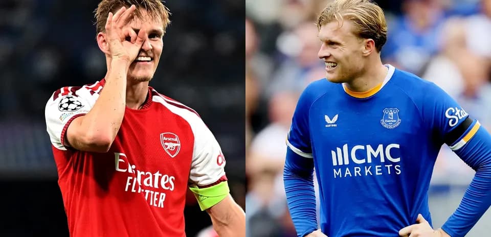 Joueurs d'Arsenal et Everton lors d'un match