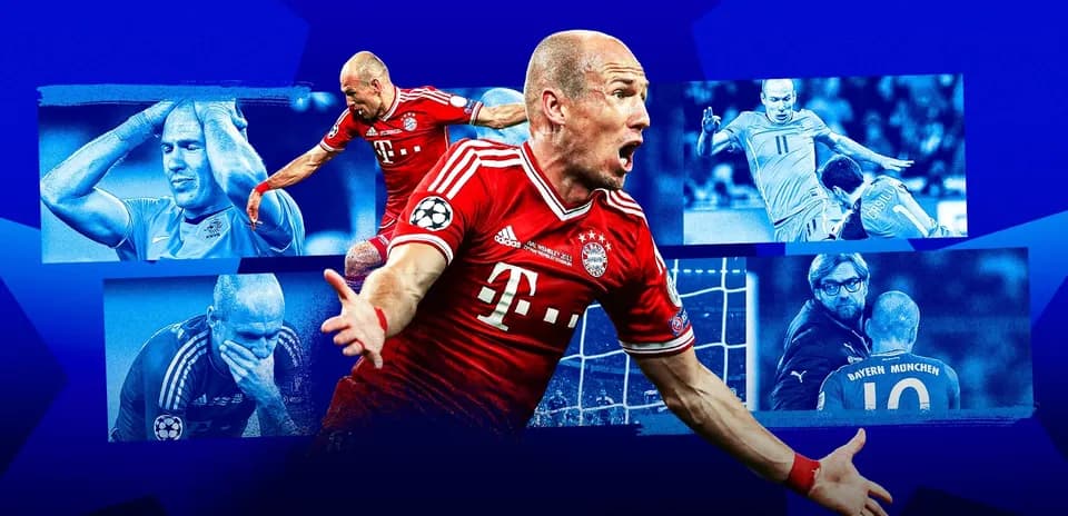 Arjen Robben célébrant un but avec Bayern Munich