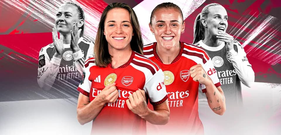 Joueuses d'Arsenal célébrant en maillot de l'équipe