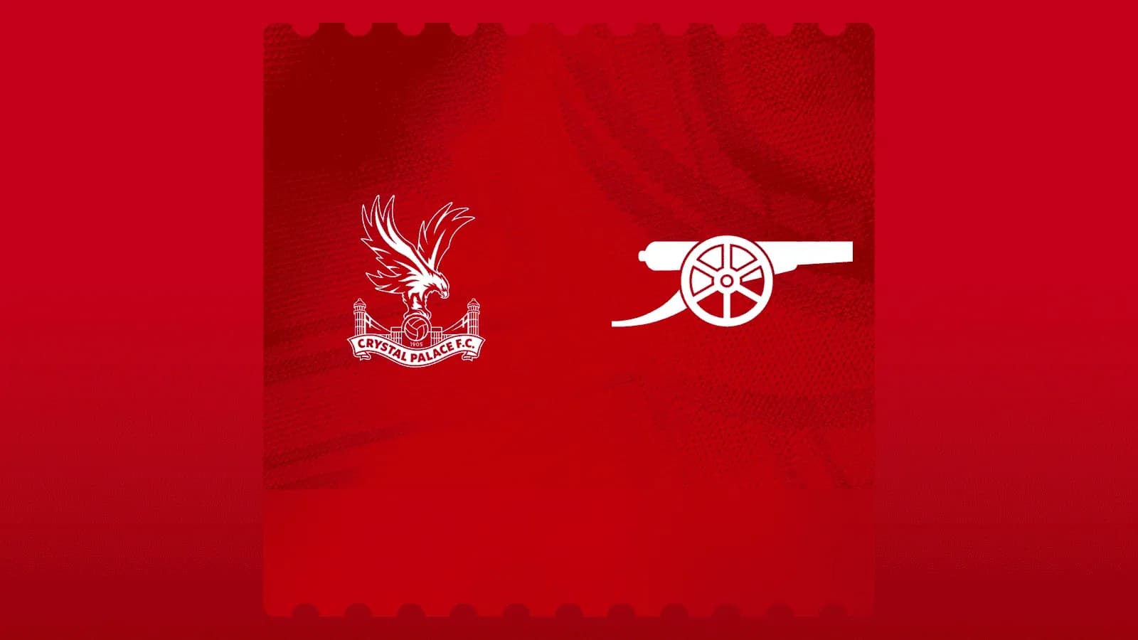 Logos de Crystal Palace et Arsenal sur fond rouge