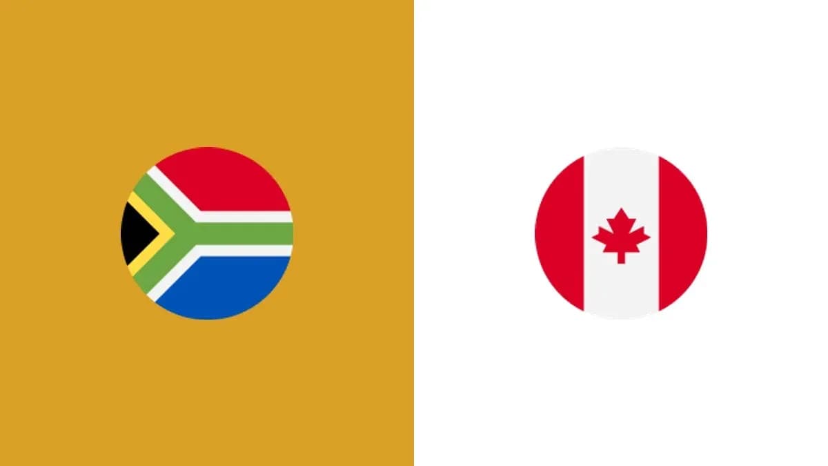 Drapeaux de l'Afrique du Sud et du Canada
