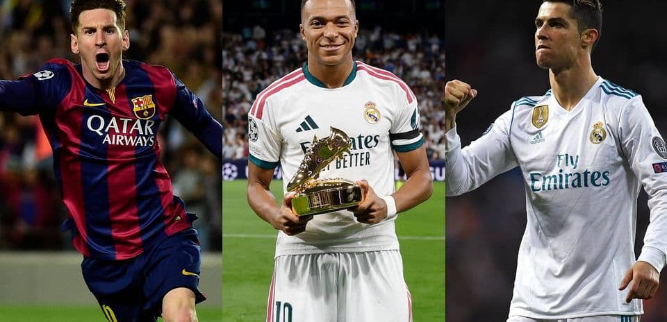 Kylian Mbappé face à Messi et Ronaldo après 100 matchs en Ligue des Champions