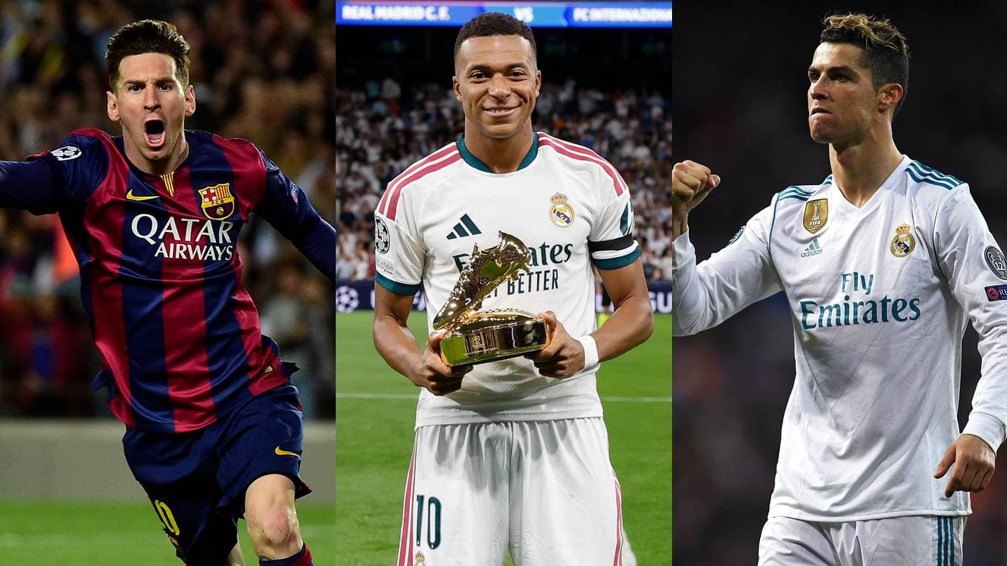 Kylian Mbappé face à Messi et Ronaldo après 100 matchs en Ligue des Champions