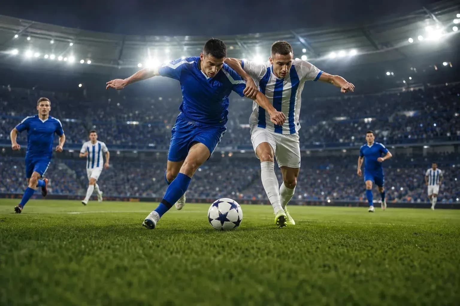 Deux joueurs se disputant le ballon lors du match Deux joueurs se disputant le ballon lors du match