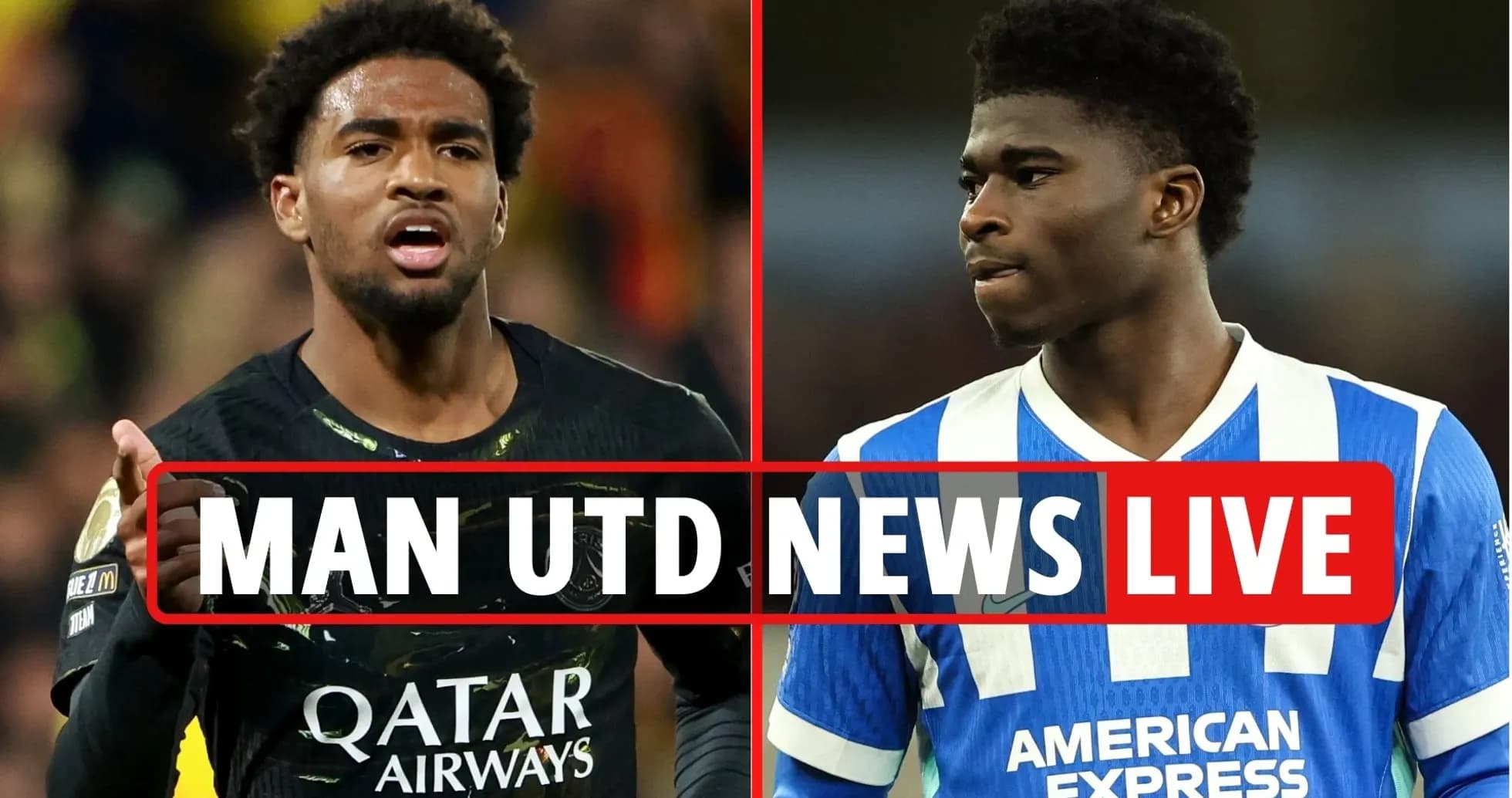 Deux joueurs de football, un de Manchester et un de Brighton Deux joueurs de football, un de Manchester et un de Brighton
