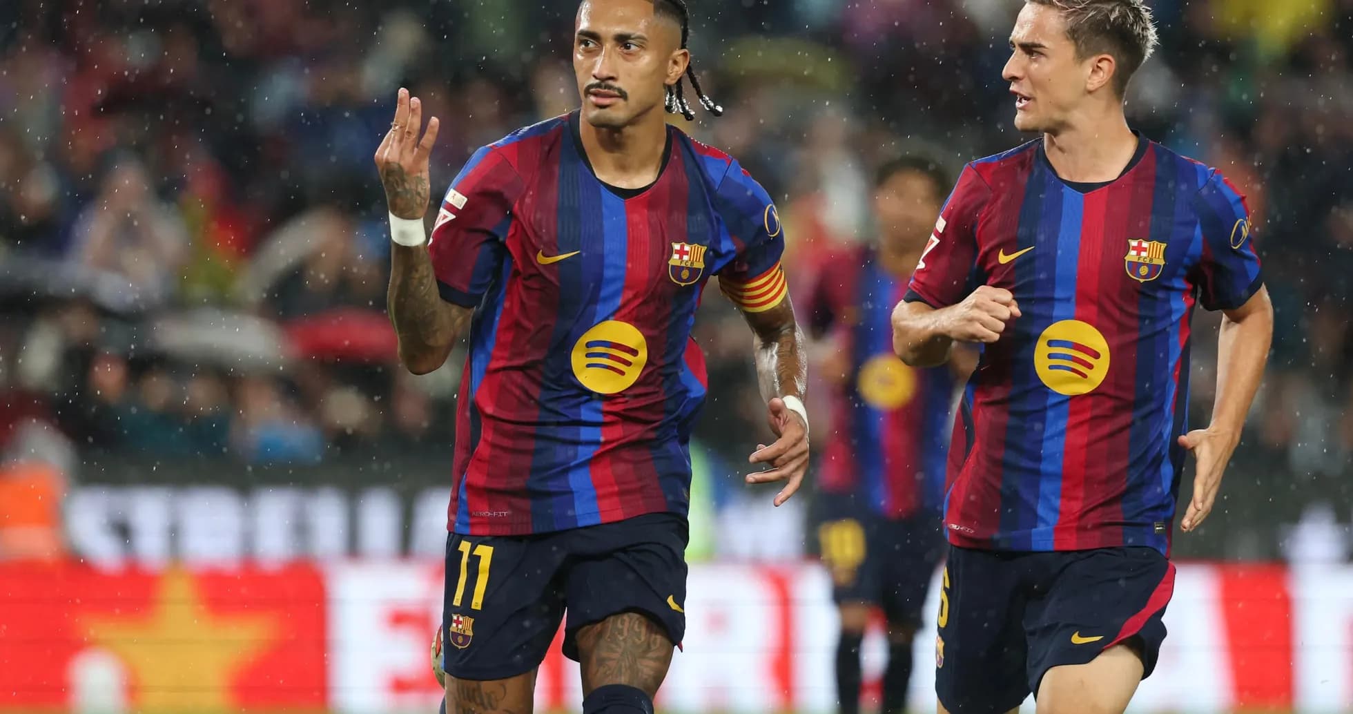 Joueurs du Barça célébrant un but Joueurs du Barça célébrant un but