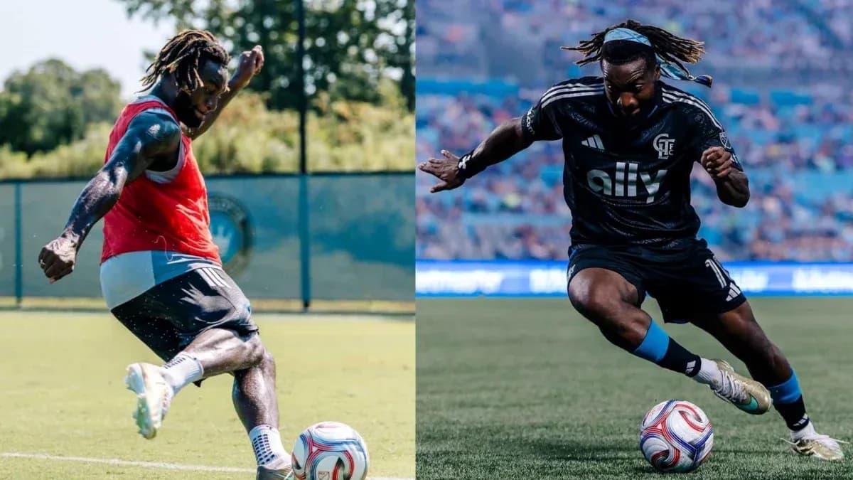 Joueur tirant au but lors d'un entraînement et match Joueur tirant au but lors d'un entraînement et match