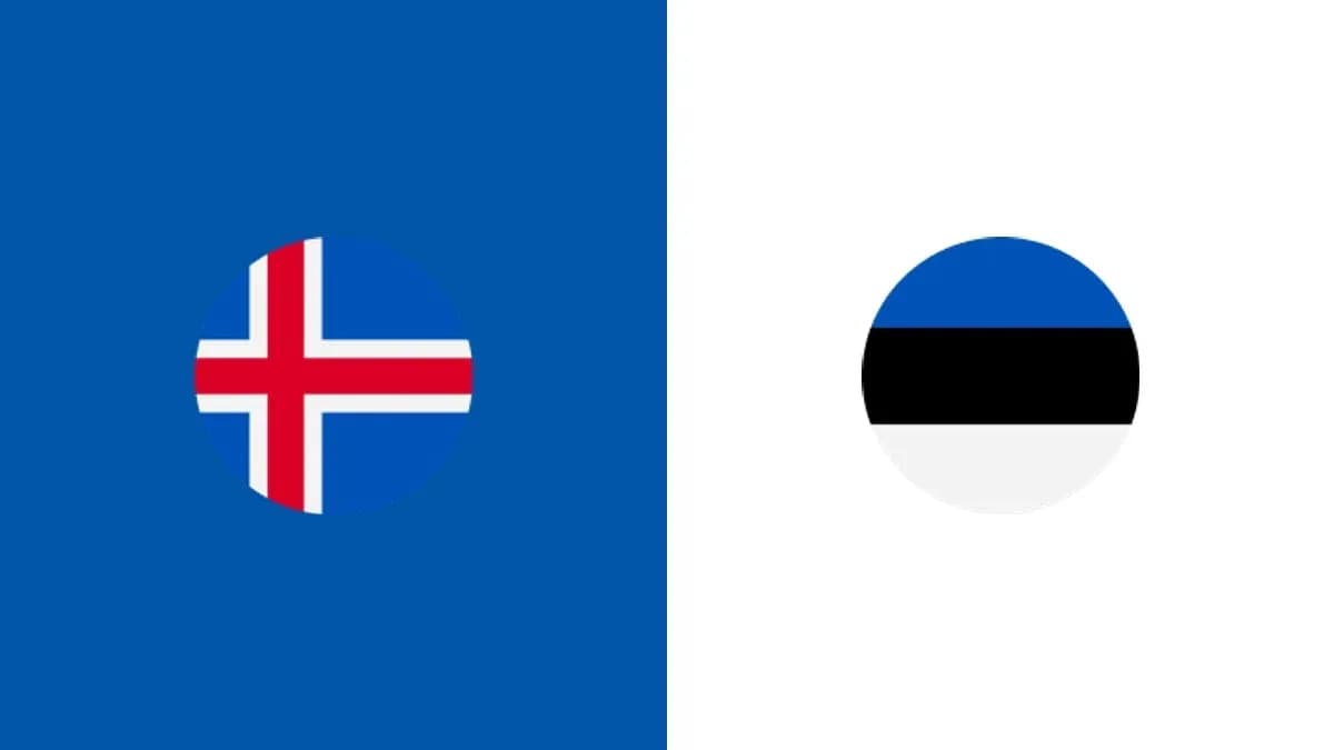Drapeaux de l'Islande et de l'Estonie sur fond coloré Drapeaux de l'Islande et de l'Estonie sur fond coloré