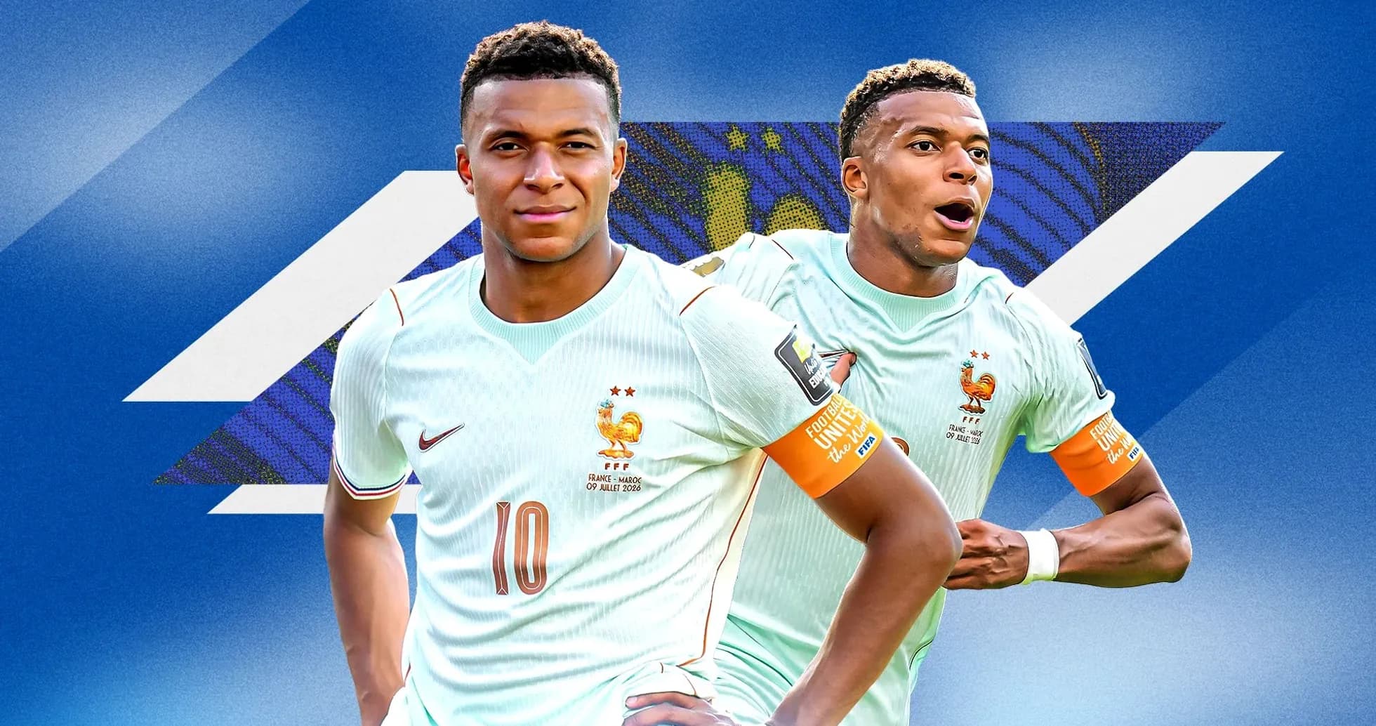 Kylian Mbappé en maillot de l'équipe de France Kylian Mbappé en maillot de l'équipe de France