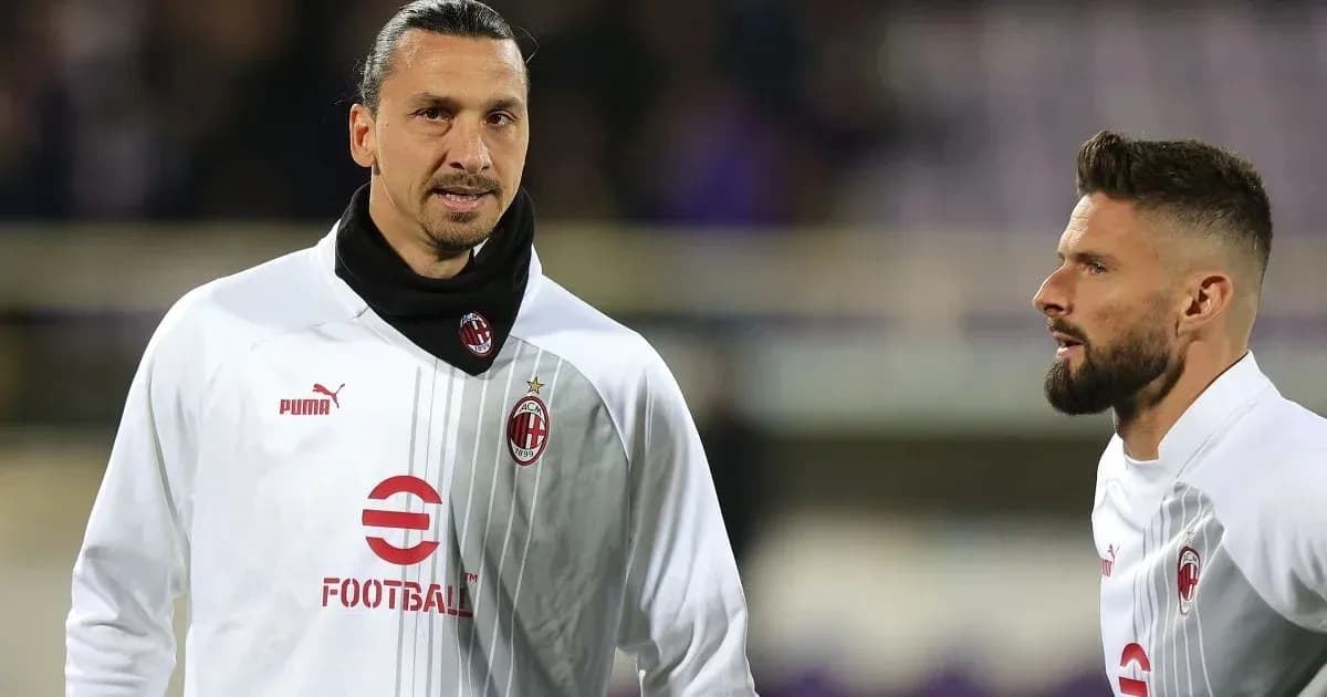 Zlatan Ibrahimović et Olivier Giroud en tenue d'échauffement Zlatan Ibrahimović et Olivier Giroud en tenue d'échauffement