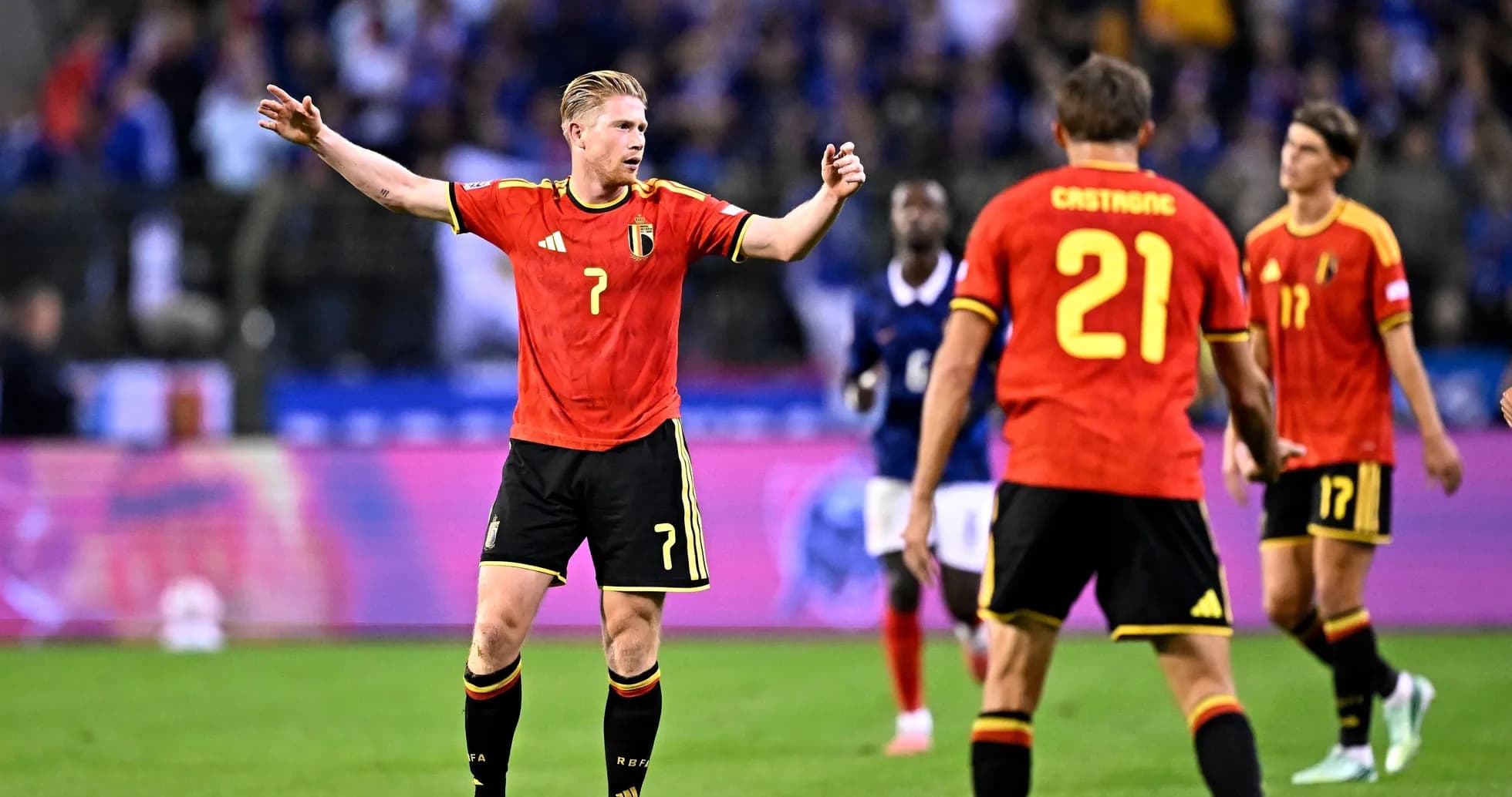 Joueurs belges en action lors d'un match Joueurs belges en action lors d'un match