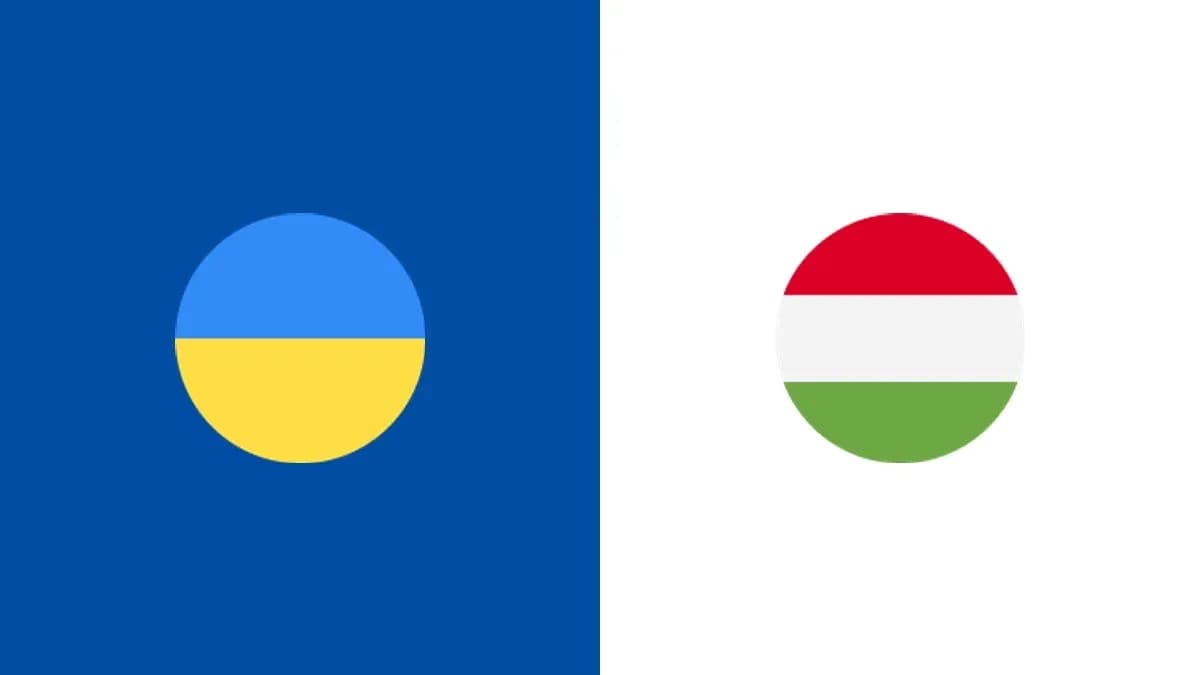 Drapeaux stylisés de l'Ukraine et de la Hongrie Drapeaux stylisés de l'Ukraine et de la Hongrie