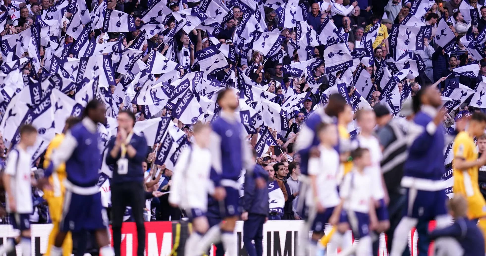 Supporters waving flags during a football match Supporters waving flags during a football match