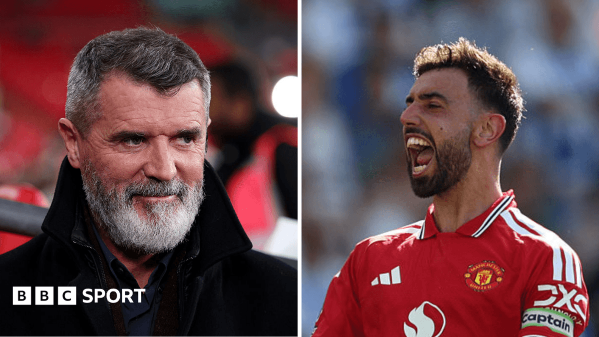 Roy Keane and Bruno Fernandes at a match Roy Keane and Bruno Fernandes at a match