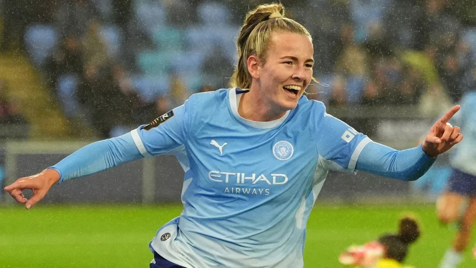 Joueuse de Manchester City célébrant un but Joueuse de Manchester City célébrant un but