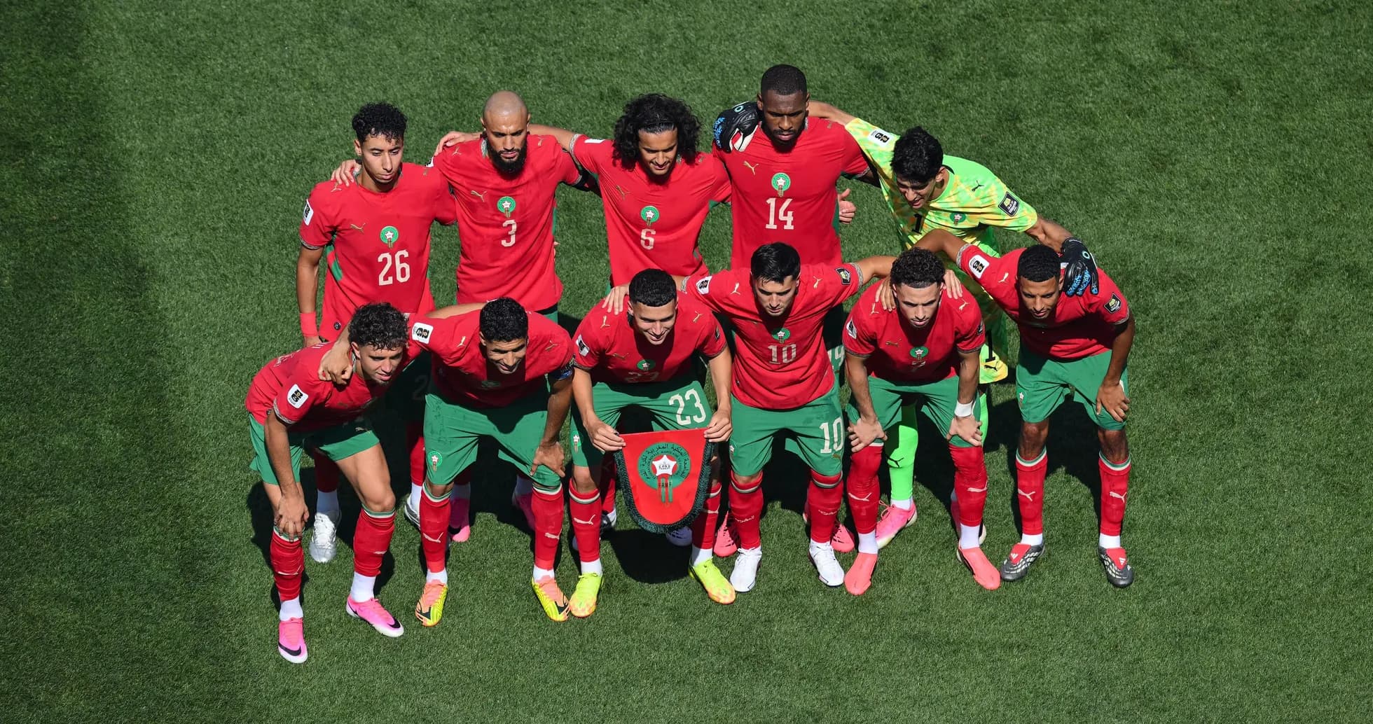 Équipe du Maroc posant avant le match Équipe du Maroc posant avant le match