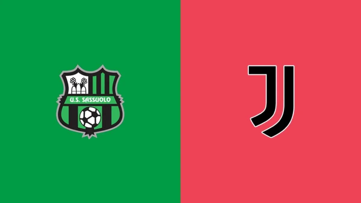 Logos de U.S. Sassuolo et Juventus sur fond coloré Logos de U.S. Sassuolo et Juventus sur fond coloré