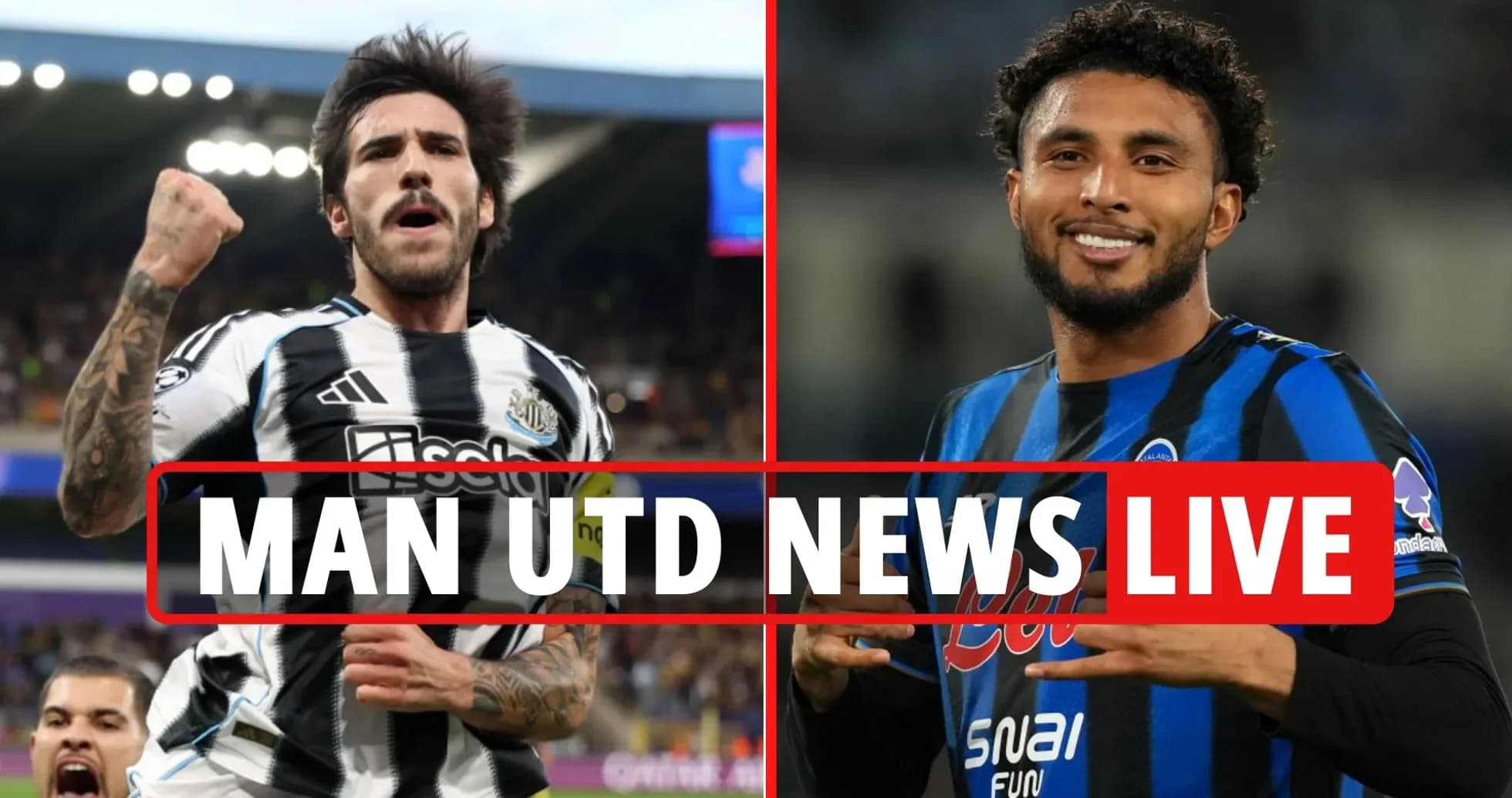 Joueurs de Newcastle et Atalanta célébrant des actions de match Joueurs de Newcastle et Atalanta célébrant des actions de match