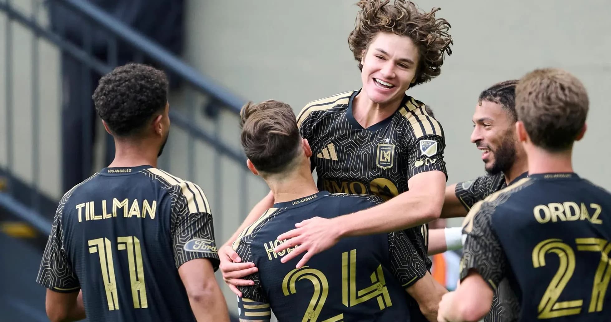 Joueurs de Los Angeles FC célébrant un but Joueurs de Los Angeles FC célébrant un but