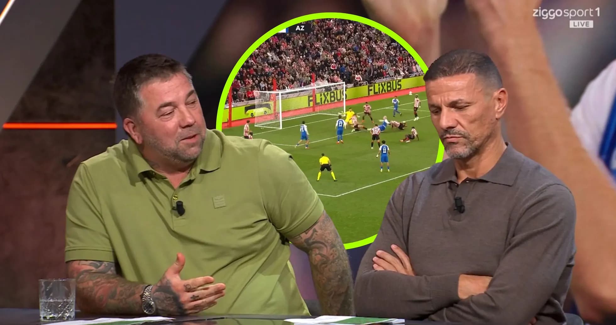 Analyst discussing match highlights during broadcast Analyst discussing match highlights during broadcast