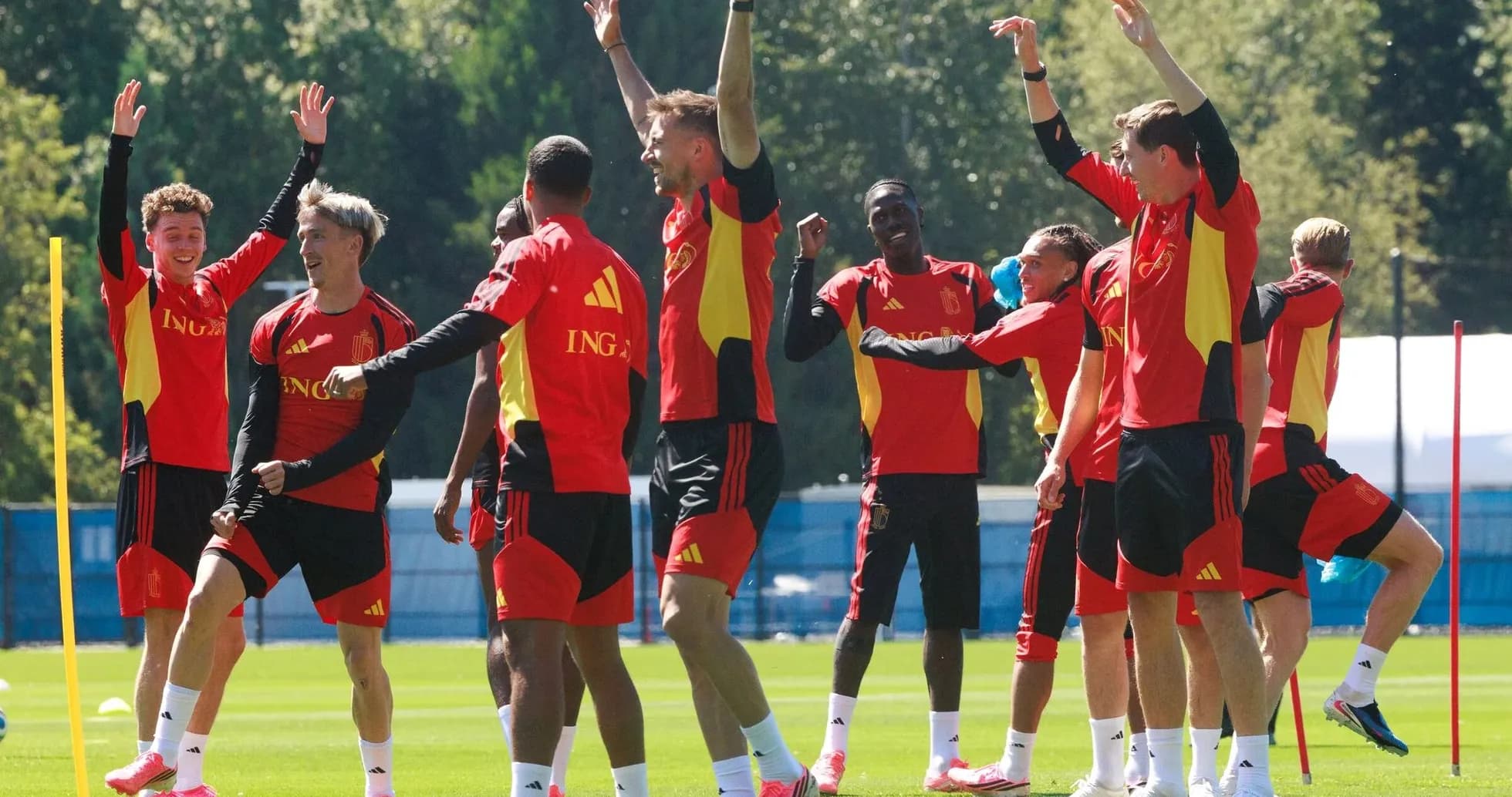 Entraînement de l'équipe belge avant le match Entraînement de l'équipe belge avant le match
