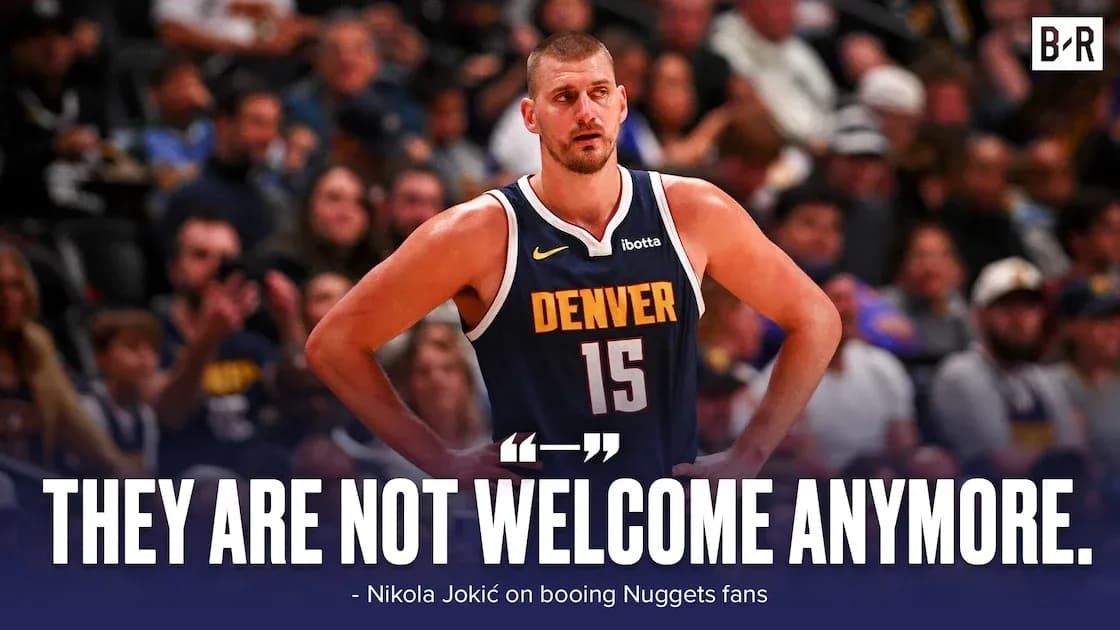 Nikola Jokić during game, expressing discontent Nikola Jokić during game, expressing discontent