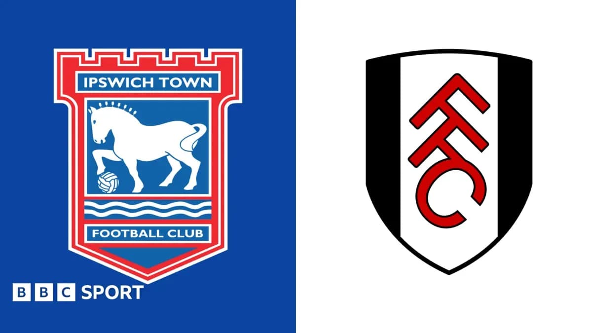 Logos d'Ipswich Town et Fulham sur fond coloré Logos d'Ipswich Town et Fulham sur fond coloré