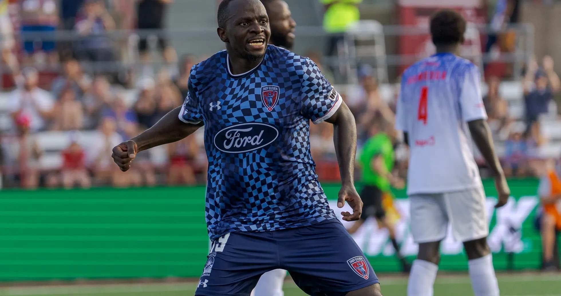 Joueur d'Indy Eleven célébrant un but Joueur d'Indy Eleven célébrant un but
