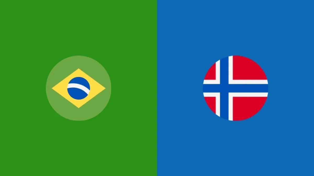 Drapeaux du Brésil et de la Norvège côte à côte Drapeaux du Brésil et de la Norvège côte à côte