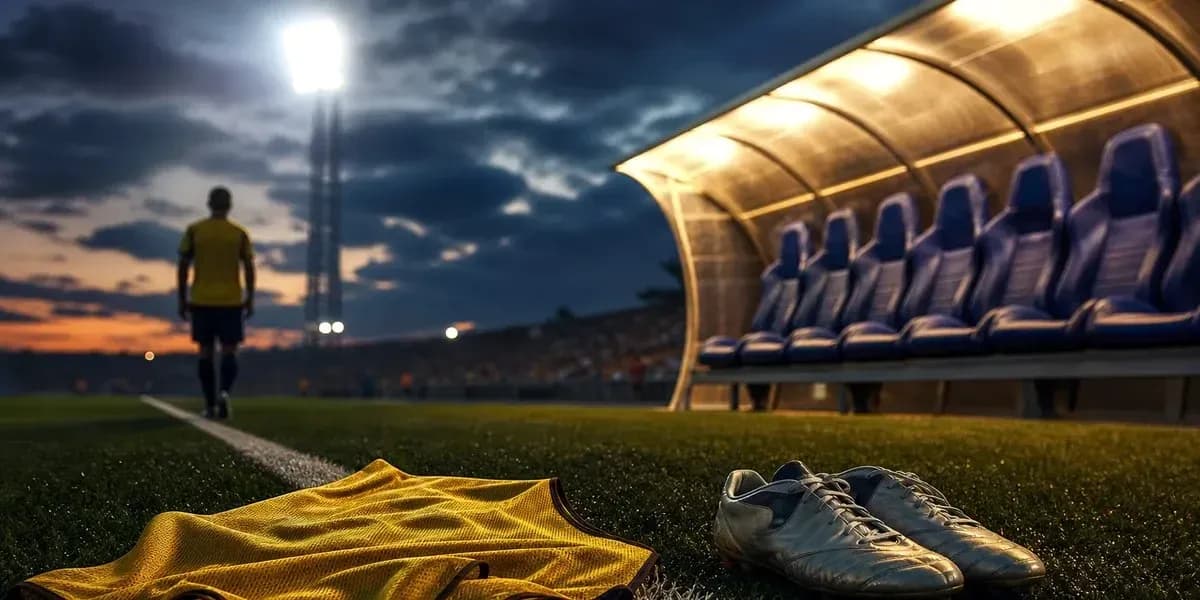 Maillot et chaussures de foot sur le terrain Maillot et chaussures de foot sur le terrain