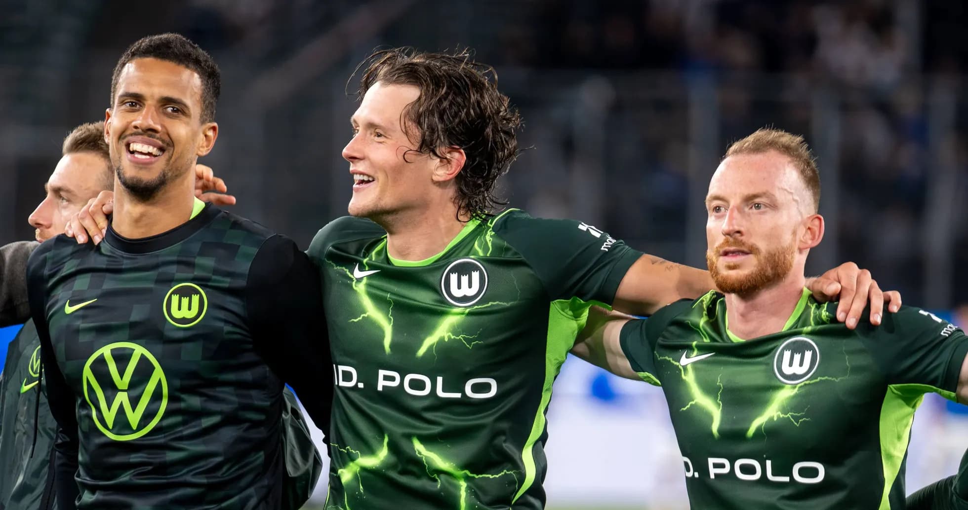 Joueurs de Wolfsburg célébrant après le match Joueurs de Wolfsburg célébrant après le match
